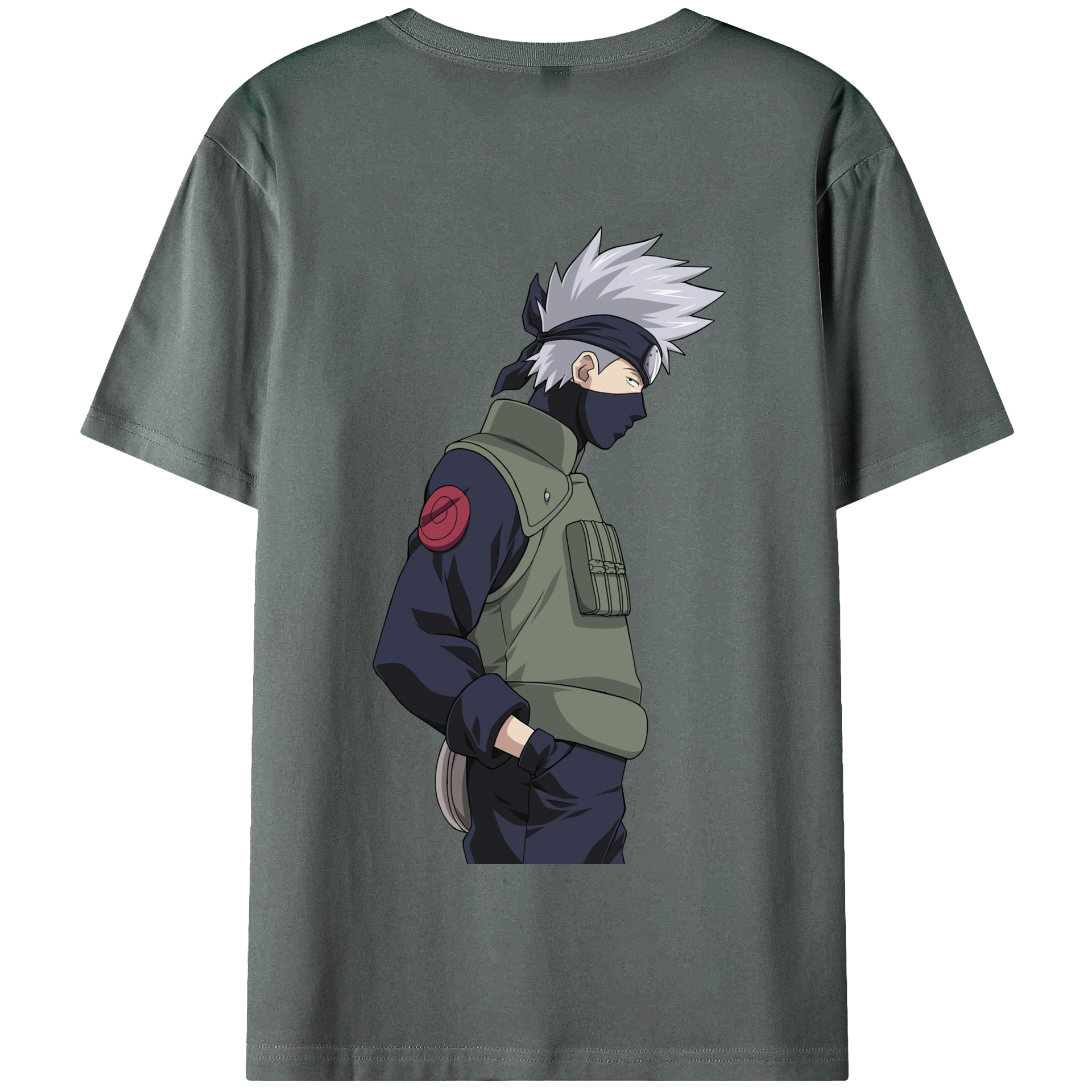 （画像用） NARUTO -ナルト- はたけ カカシ Hatake Kakashi 綿100％半袖Tシャツ（背面プリント）